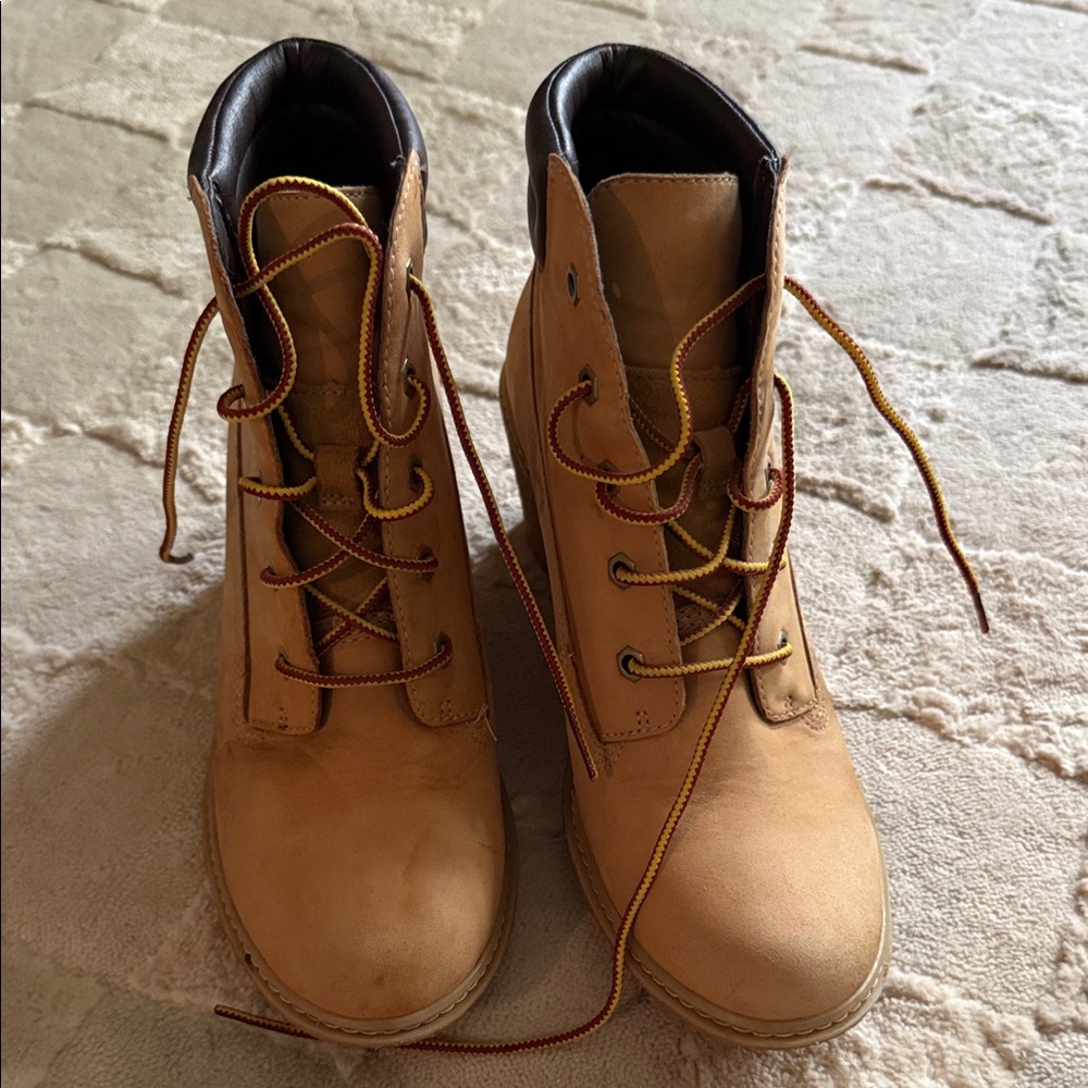Timberland Women's Brown Lace-Up Wedge Boots - Picture 2 of 5